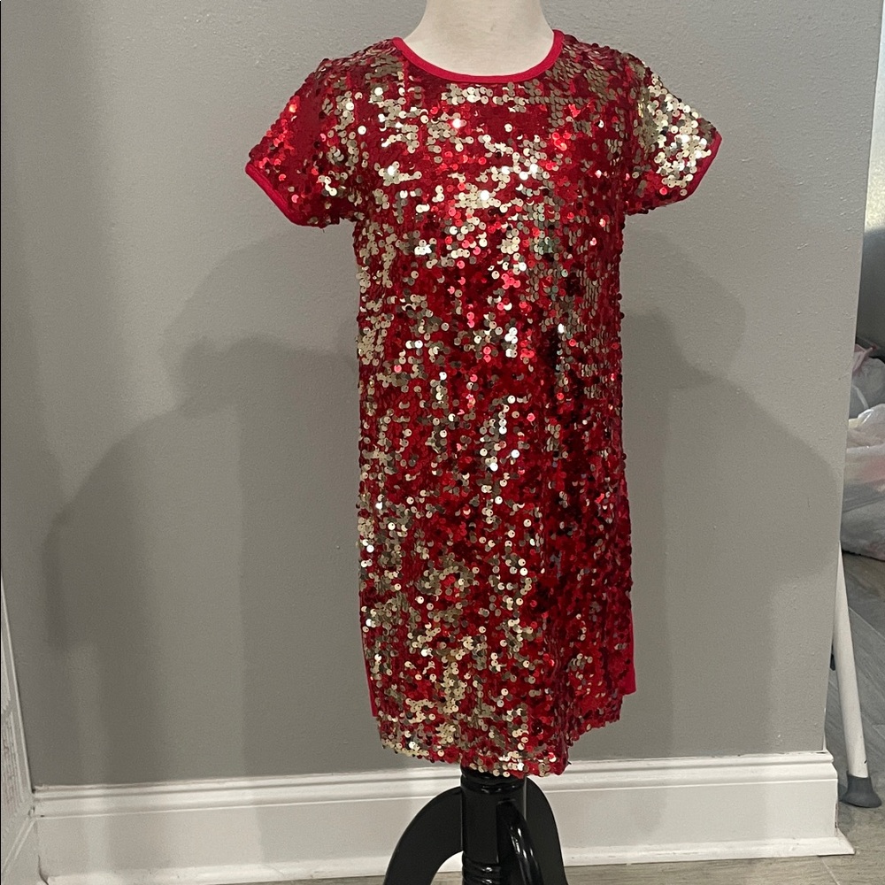Wonder Nation Red and Gold Sequin Kids Formal Dress